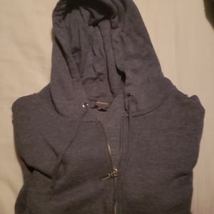 Dark Heathered Blue/gray zip up Hoodie